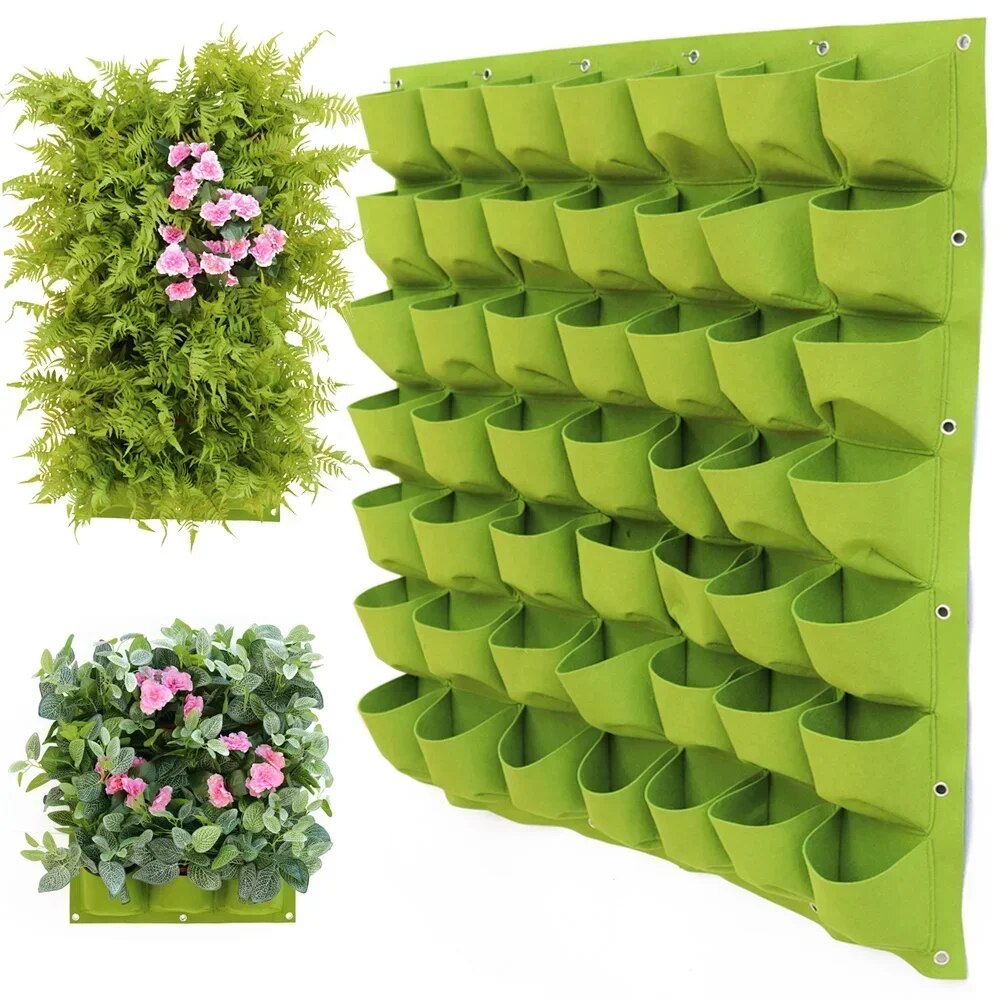 새로운 벽 교수형 주머니 심기 가방 꽃 냄비 홈 정원  - Agriculture Vertical Farming 리뷰 및 가격