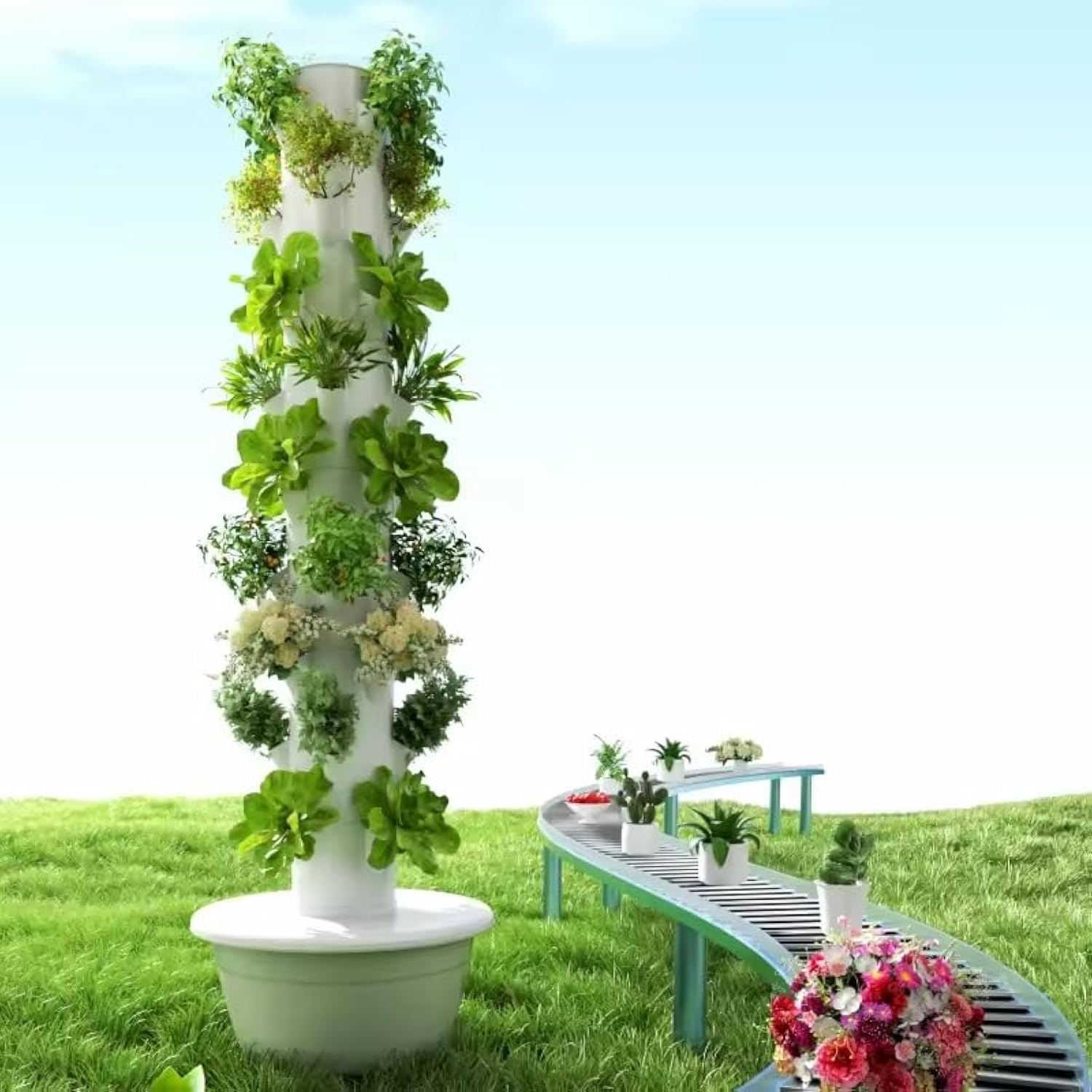 수직 수경 재배 타워 에어로포닉 타워 과일 및 채소용  - Agriculture Vertical Farming 리뷰 및 가격